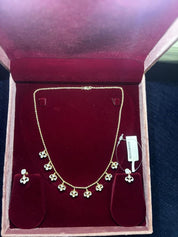 Opulent Snowflake Dangle Necklace Set