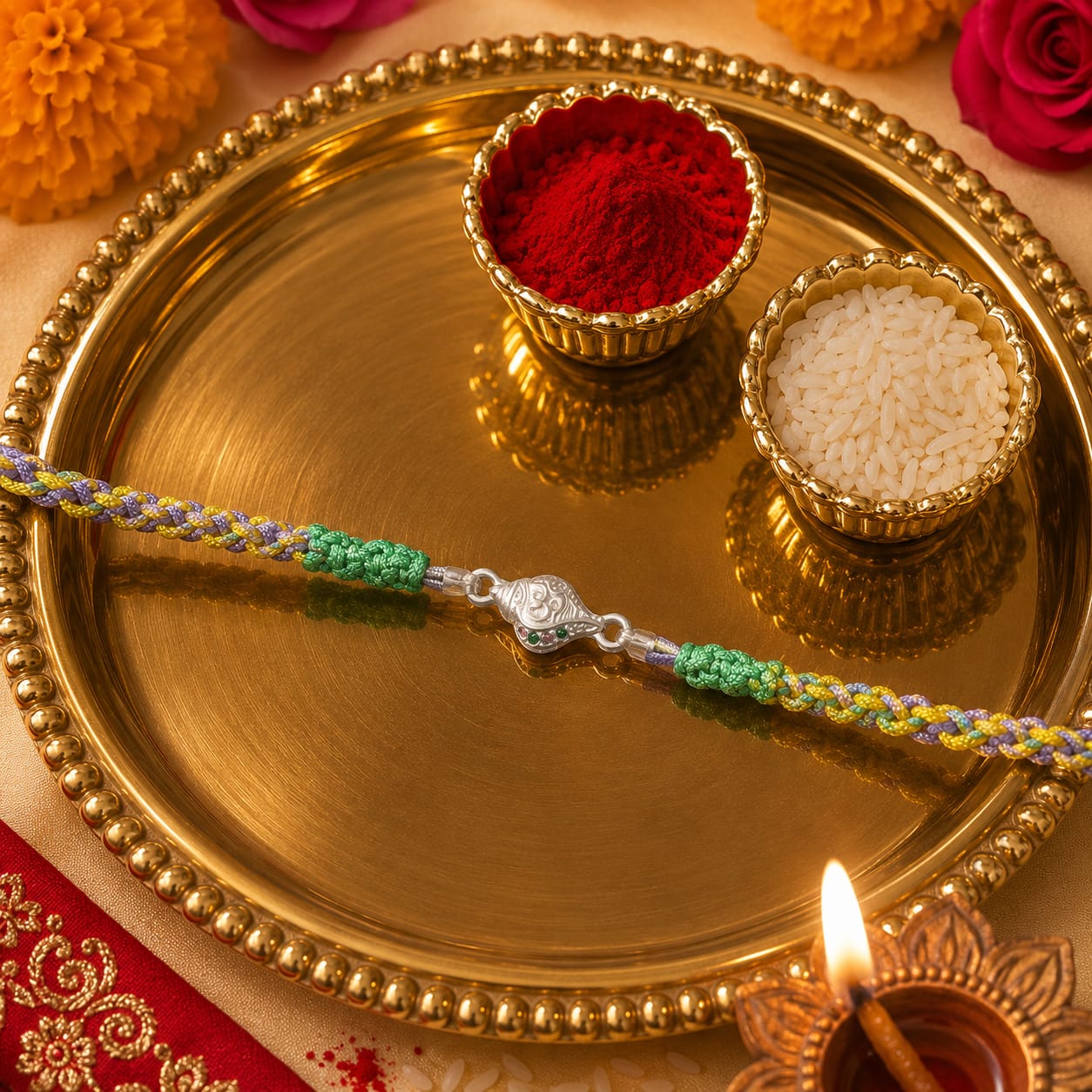 Shree Ganesha Silver Rakhi 🐘
