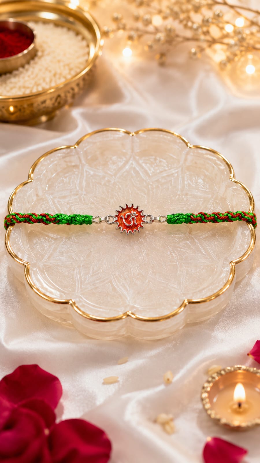Surya Om Silver Rakhi ☀️