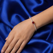 925 Sterling Silver Bracelet with Zircon Diamonds | Premium Sparkling Designer Bracelet for Women PR416-708