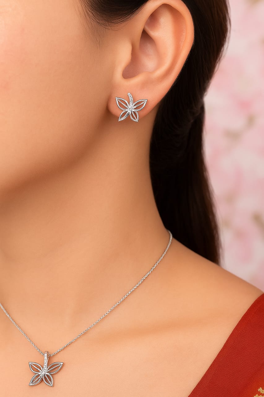Butterfly Pendant & Earring Set ER001-PP269