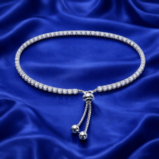 Adjustable Crystal Tennis Bracelet (BRC - 408 - 450)