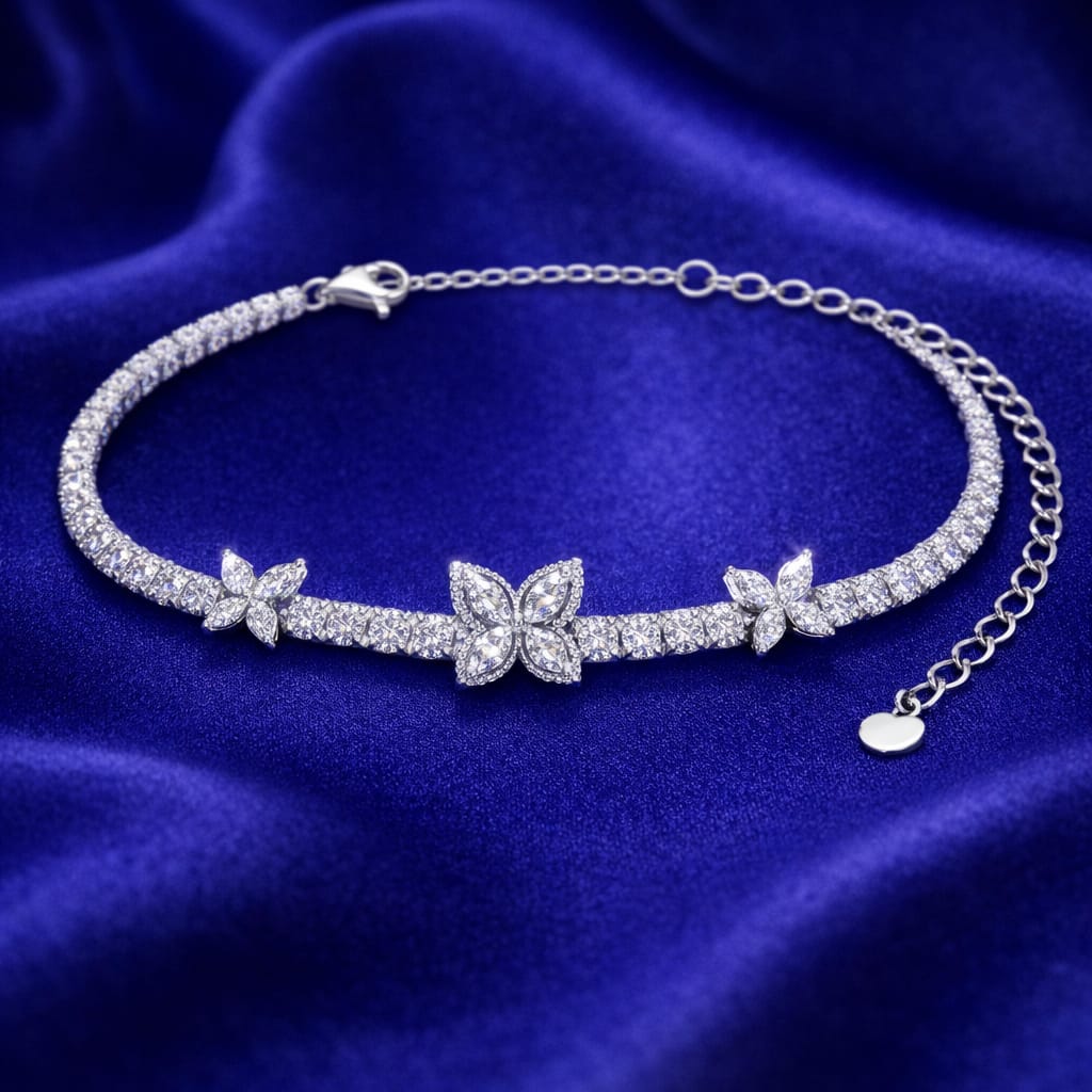 Butterfly Sparkle Tennis Bracelet (BRC - 402 - 505)