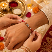 Divine Rudraksha Silver Rakhi