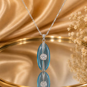 Azure Eclipse Pendant Necklace (JN8710)