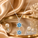 Azure Bloom Pendant Necklace (JS6105)