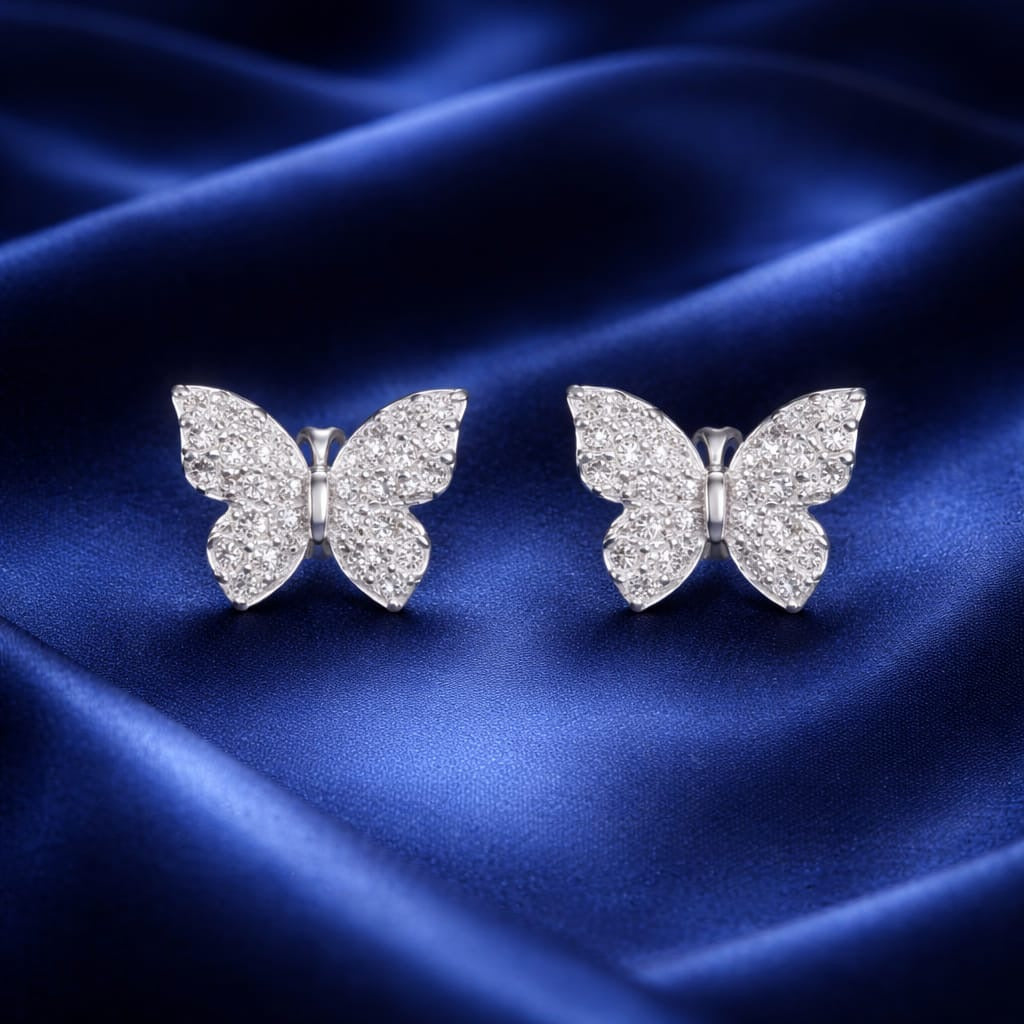 925 Sterling Silver Square Stud Earrings for Women | Zircon Diamond Stones | Elegant Party & Daily Wear JewelleryRRJ0205-343