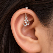 DIVINE OM ANCHOR SILVER DROP EARRINGS