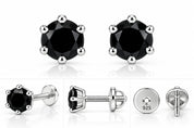 NOIR ECLIPSE BLACK STONE STUD EARRINGS