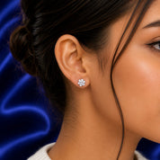 BloomSpark Crystal Flower Stud Earrings (RRj - 0166- 341)