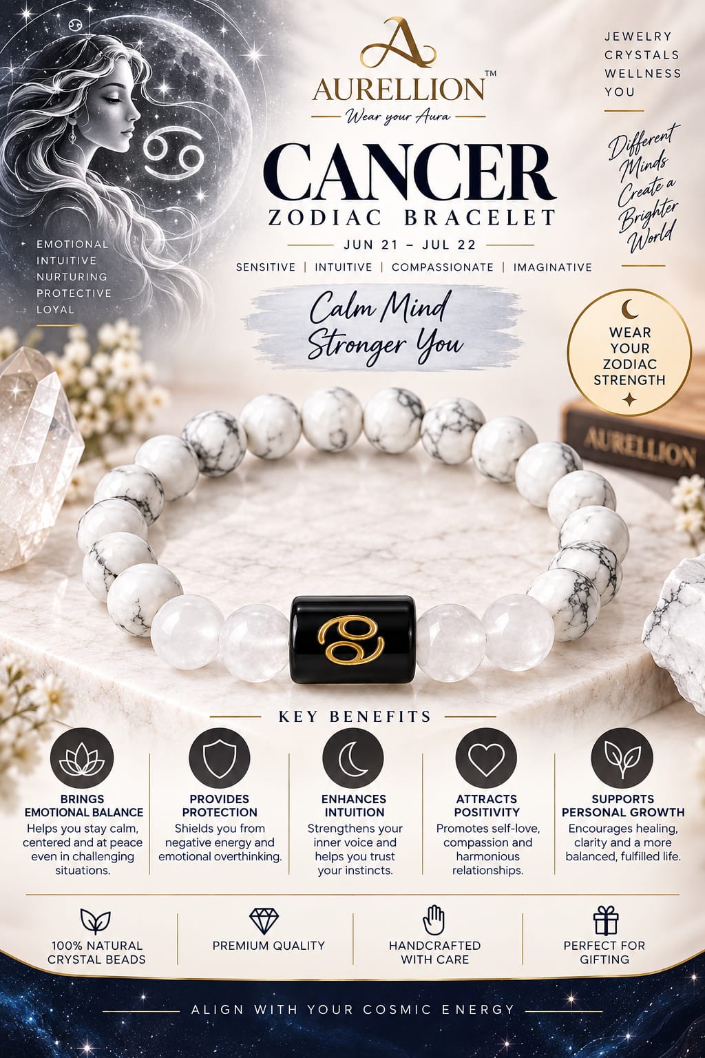 Cancer कर्क (Kark) Zodiac Bracelet