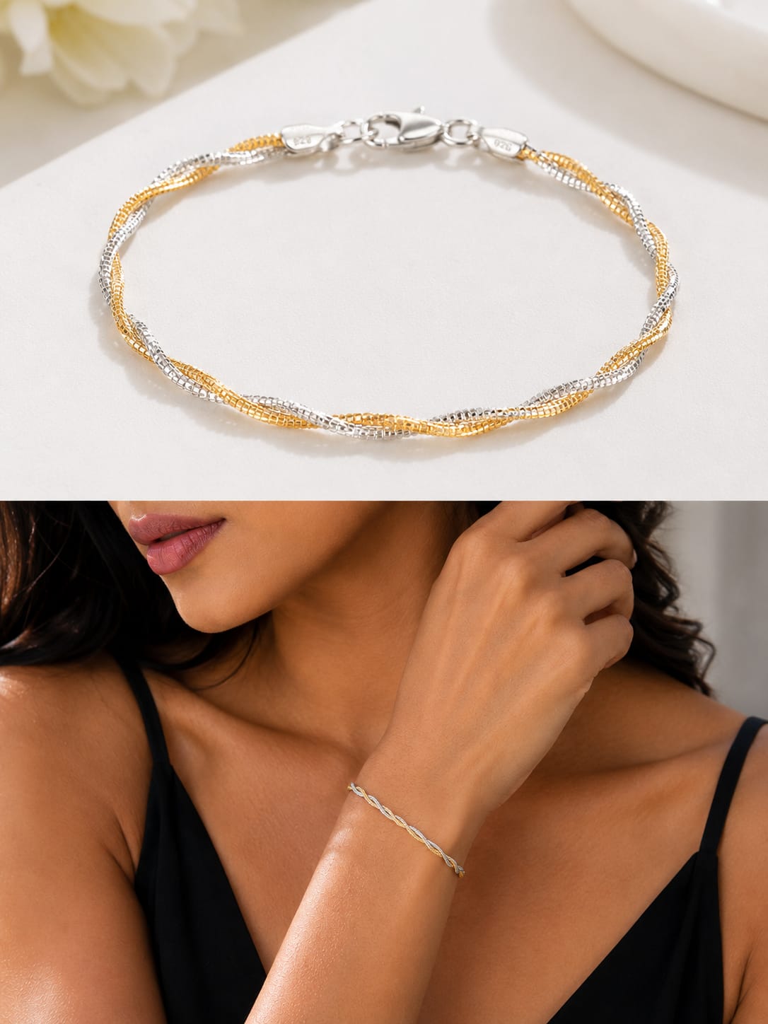 Aurellion Luxe Serpentine Silver Bracelet (FB402)