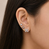 Blooming Hearts Silver Stud Earrings Set (JC306)