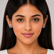 925 Sterling Silver Earrings for Women | Zircon Diamond Studded with Colour Stone / Mother Pearl | Elegant Daily & Party Wear Jewellery ER702-DP410