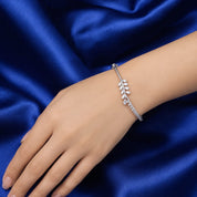 925 Sterling Silver Bracelet with Zircon Diamonds | Premium Sparkling Designer Bracelet for Women PR415-1140