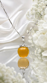 Golden Apple Silver Pendant Necklace (JS4260)