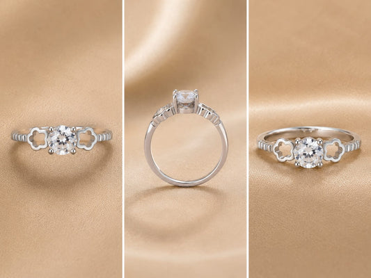 Lucky Blossom Solitaire Ring (0232)