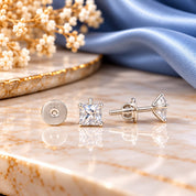 Regalia Princess Cut 925 Sterling Silver Stud Earrings