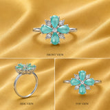 Aqua Blossom Floral Ring (0238)