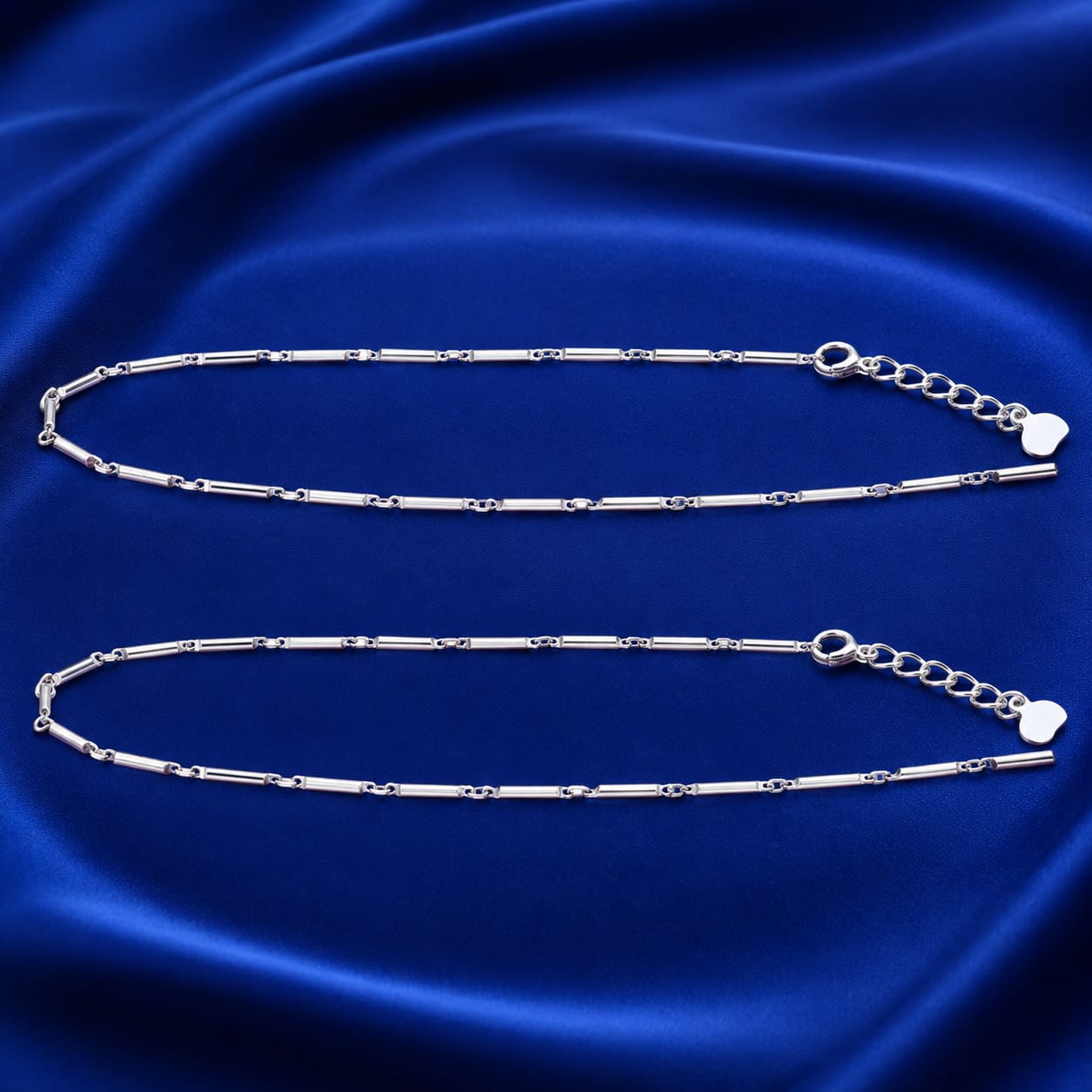 Aurora Link Silver Anklet Set (,am0750)