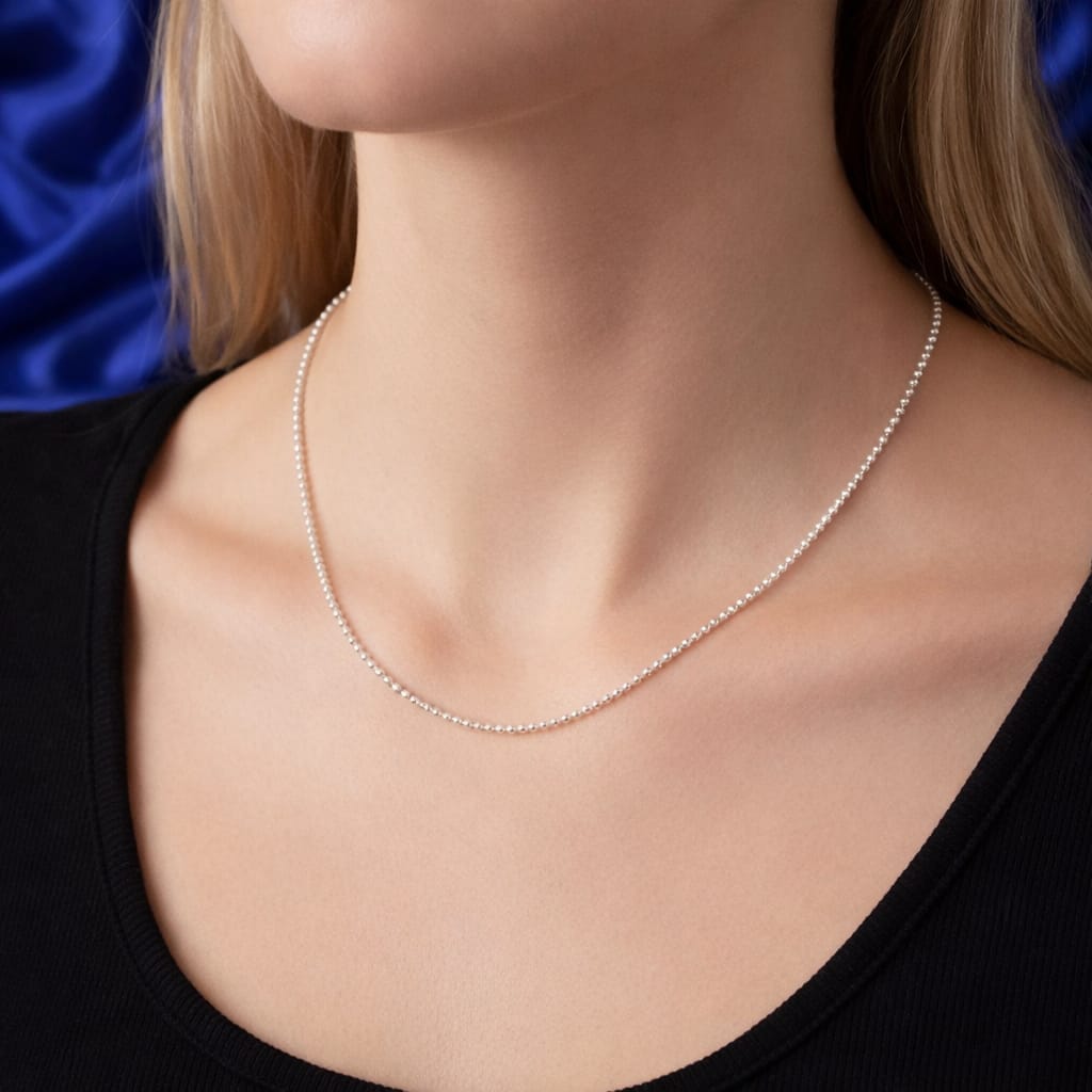 Classic Silver Beaded Chain