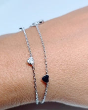 925 Sterling Silver Two-Layered Bracelet for Women | Dual Chain Design with Sparkling  Diamonds | Elegant & Adjustable Wristwear. MY502-222