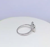 Flower Two tone Colored Stone and Diamond Ring R 347
