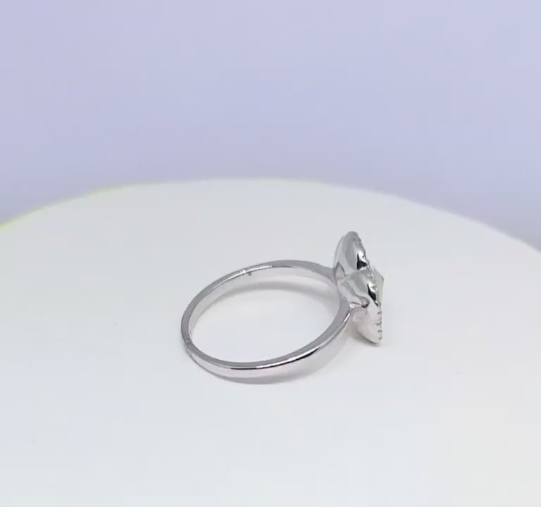 Flower Two tone Colored Stone and Diamond Ring R 347