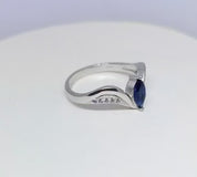 925 Sterling Silver Ring with Blue Stone R 239